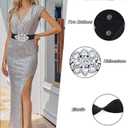 Elastic Rhinestone Belts for Women-Crystal Wide Stretchy Belts for Dress, Cinturones para Mujer, Black