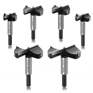 ASNOMY 6PCS Large Size Forstner Bit set, 1-3/8Inch to 2-3/4Inch Carbide Tipped Forstner Drill Bit for Hard Wood, Wood Drilling bit Set Woodworking Hinge Cutter Tool Kits for Wood Plastic Plywood