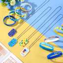 90 Pcs Autism Awareness Dog Tags Set Colorful Puzzle Pieces Motivational Autism Accessories with 30 Acrylic Dog Tags 30 Rubber Bracelet 30 Steel Chain for Gifts Men Women Party Supplies