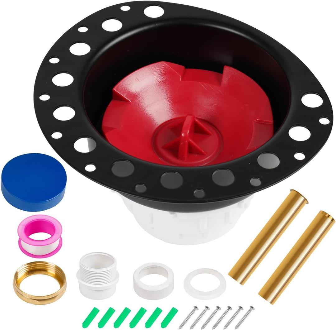 Freestanding Tub Drain Rough-in Kit, Bathtub Drain Kit with PVC Adapter & Brass Tail Pipes,Free Standing Tub Drain Kit, Suitable for All Freestanding Bathtub, Floor-Mounted, and Copper Bathtubs