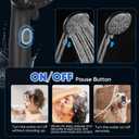 Cobbe 9-Function Shower Head with Built-in Power Spray, 1.8 GPM Water Saving ON/OFF Toggle Switch, High Pressure Handheld Showerhead with 1-Click Pause Button, Brass Bracket & 6ft Hose, Black