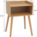 MaxSmeo Nightstands Set of 2, Mid Century Modern Side Table Bedroom with Storage, Small End Bedside Table Set of 2 with Solid Wood Legs for Living Room, Office Small Spaces (Brown), 11.81" x 15.75" x 23.62"