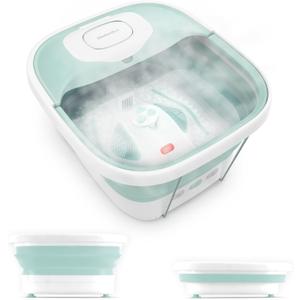 HoMedics Smart Space Elite Footbath with Heat Boost, Collapsible, Invigorating Bubble Massage, 3 Pedicure Attachments, Safe to Use Bath Salts, Patented Safety-Lock System, Ergonomic
