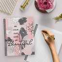 Softcover Own Kind of Beautiful 8.5" x 11" Motivational Spiral Notebook/Journal, 120 College Ruled Pages, Durable Gloss Laminated Cover, Black Wire-o Spiral. Made in the USA