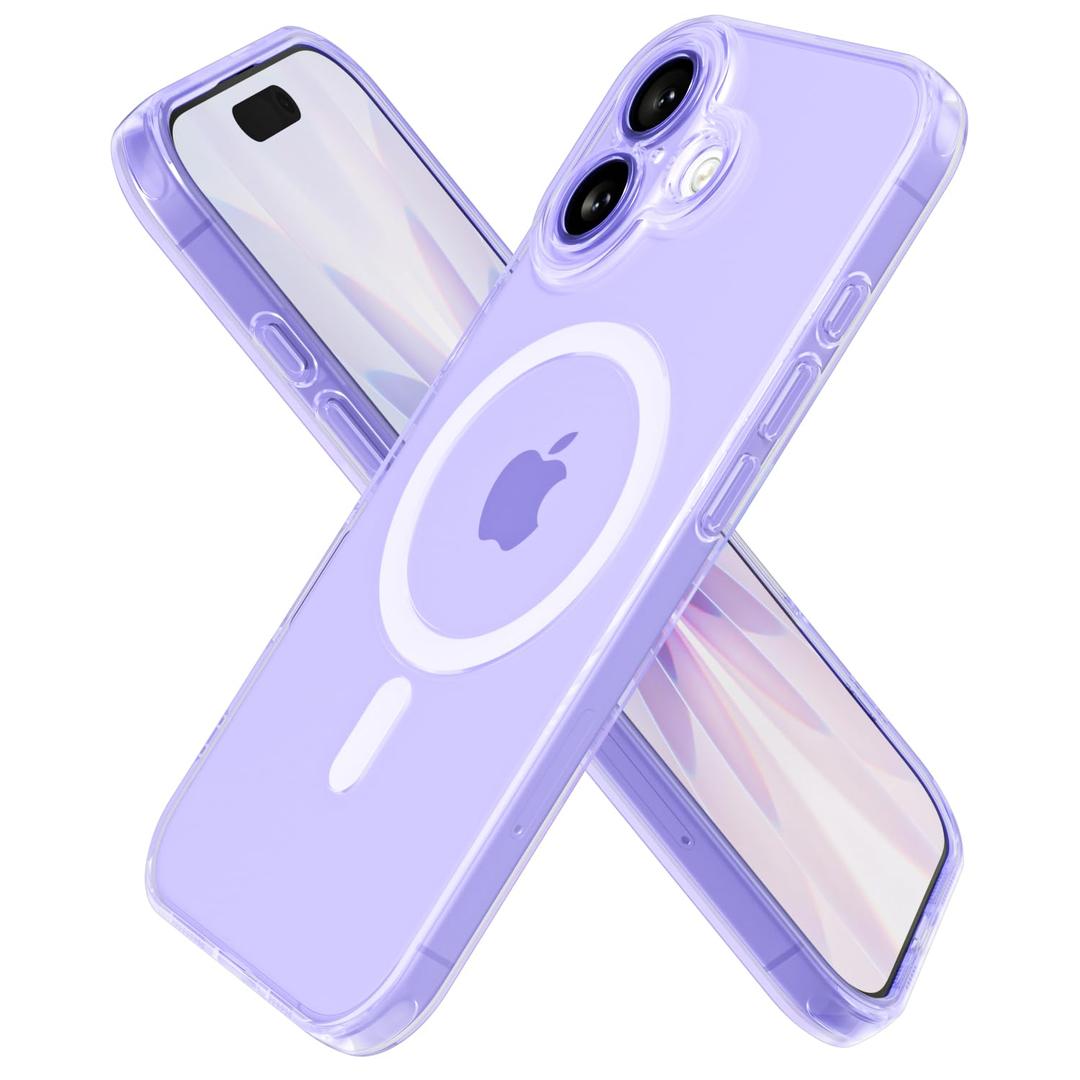 oakxco for iPhone 17 Case Clear Magnetic, [Compatible with Magsafe] Ultra Slim Thin Transparent Silicone Mag Safe Phone Case, Non-Yellowing Plastic Soft TPU Shockproof Bumper, Purple Lavender