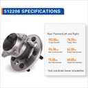 MACEL 512206 512207 Set of 2 Rear Wheel Hub Bearing Assembly Fit for 05-12 Toyota Avalon, 02-11 Camry, 02-03 Lexus ES300, 04-06 ES330, 07-12 ES350, 01-03 Toyota Highlander, 04-08 Solara W/ABS