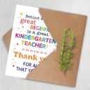 5 x Appreciation Card for Kindergarten Teacher, 8×5.3 inches
