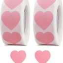 1000PCS Pink Heart Sticker,1 Inch Love Heart Shaped Small Envelopes Sealing Stickers for Kids Reward,Mothers' Day,Valentine's Day,Christmas Gift,Award Charts,Wedding Invitaion, Birthday Party