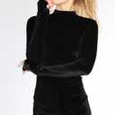 Womens Long Sleeve Workout Jumpsuit Square Neck Ribbed Seamless Yoga Romper Sexy Bodycon Tummy Control Unitard Onesie, Velvet, Size Small