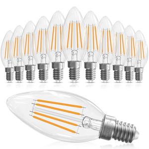 GvvooHome E12 Candelabra Bulb 40 watt, E12 LED Bulb Dimmable Chandelier Light Bulbs, B10 Candle Light Bulbs 2700K Soft White, 90+CRI, 400LM, Cear Glass, 11 Pack