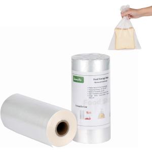 Food Storage Bags 8" x 12" 1/2 Gallon Clear Plastic Bag Roll Food-grade Plastic Produce Bag roll for lunches, Freezer & Oven-Safe PE bags for Kitchen Use , Fruits, Meat, Sandwich Bags 620/Roll