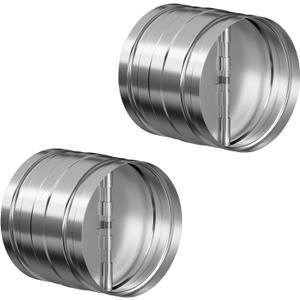 [Upgraded] Hon&Guan Duct Damper 4 inch, Backdraft Damper One-Way Airflow Vent Damper Backflow Preventer for 4 Inch Duct Dryer Vent Hose-2pcs (Sliver)