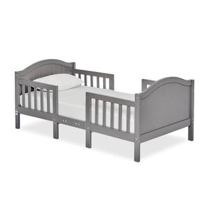 Dream On Me Portland 3-in-1 Convertible Toddler Bed with Guard Rails in White, Baby Safety Alliance & Greenguard Gold Certified, Transforms into 2 Chairs & Table, Low-to-Floor Design (Steel Grey)