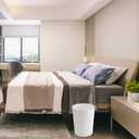 UUJOLY Plastic Small Trash Can Wastebasket, Garbage Container Basket for Bathrooms, Laundry Room, Kitchens, Offices, Kids Rooms, Dorms, (White, 1.8 Gallon)