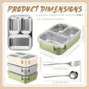 3 Pack Stainless Steel Lunch Box for Kids 25oz 3 Compartment Leak-proof Metal Bento Box with Lid Fork Spoon Meal Prep Snack Container for Adults Office Outdoor Gym, Dishwasher Safe