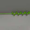 3"x24" Green Extra Long Auger Drill Bit One-Piece Solid Steel Construction for Deep Tree Planting & Tall Fence Posts Heavy Duty Garden Earth Drill