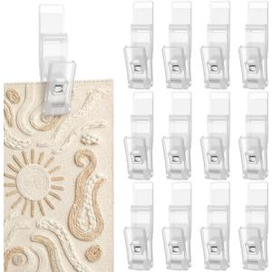 Sliner 12 Pcs Large Tapestry Wall Hangers Heavy Duty Self Adhesive Quilt Wall Hanging Clips Plastic Sticky Rug Hanger for Display Quilt Clamps Rack Mount for Tapestry Blankets and Other Textile