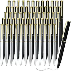 Teling 72 Pcs Small Ballpoint Pen Mini Pens Bulk 4 Inch Short Small Tiny Black Ink Ballpoint Writing Tool for Notebook Pockets Signature Notepads School Office(Black,Silver,Gold,Classic Style)