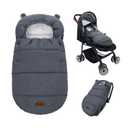 Universal Footmuff for Stroller, Baby Bunting Bags, Winter Windproof Warm Pram Footmuffs, Water Resistant Sleeping Bag with Hood for Strollers, Pushchairs, Prams, Car Seat, 30"*17.5" (Gray Small)