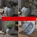 Lvases Rustic Distressed Large Ceramic Vase, 8.6 inch Terracotta Pottery Tall Decorative Vases, Concrete Vases Clay Stone Antique Big Vase for Home Decor (Round 8.6 in X 8 in)