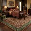GarveeHome 8x10 Washable Area Rugs for Living Room, Boho Vintage Large Rug for Bedroom Soft Non Slip Low Pile Indoor Stain Resistance Throw Carpet for Dining Room Office Red