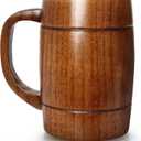 18 oz Large Wooden Beer Mug Gift for Men Women Big Vintage Viking Cup Rustic Cool Wood Stein Tankard Handmade Unique Coffee Man Mugs for Him Male Dad Husband Manly Camping Tea Cup Outdoor Fancy Mug