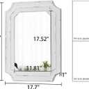 Rustic White Mirror 18 X 24 Inch, Wall Hanging Distressed Finish Wooden Frame Vintage Mirrors for Wall Decor, Farmhouse Wall Mirrors for Vanity Bedroom Entryway, Horizontal or Vertical
