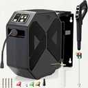 BAYOTAK Electric Pressure Washer, 5500 PSI 3.6 GPM Wall Mounted Power Washer, Remote Control with 100 FT Retractable Hose, Foam Cannon, Nozzles for Cars/Garage/Patio, Gray