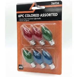 Green Blue Red Color Mini Night Lights Bulbs 6PC