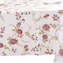 Walrus Heavy Duty Vinyl Tablecloth with Flannel Backing Waterproof Oil-Proof Plastic Table Cloth Stain-Resistant Wipeable Rectangle or Square Table Cover for Indoor and Outdoor (Flowers, 60X84 Inch)