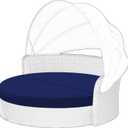 Outdoor Daybed Cushion Cover, 78" Replacement Round Bed Cushion Cover,Outdoor Waterproof and Fade-Resistant Sun Bed Outdoor Cushion Cover - Patio Round Daybed Cushion Cover, Cover ONLY (Navy Blue)