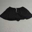 Women's Drawstring Low Waisted A Line Mini Skirt Skort Casual Trendy, M, Black