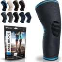 POWERLIX Knee Compression Sleeve - Best Knee Brace for Knee Pain for Men & Women – Knee Support for Running, Basketball, Volleyball, Weightlifting, Gym, Workout, Sports - (Gray XL)