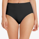 Micosuza Women's Swim Bottom High Waist Retro Basic Full Coverage Bikini Tankini Swimsuit Briefs, Size -Large,Black