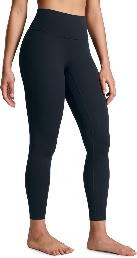 CRZ YOGA SculptAir No Front Seam Yoga Leggings 25" - High Waisted Womens Pants Workout Pilates Athletic V Back Buttery Soft (Blue, S)