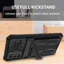 for Samsung Galaxy A03s Wallet Case with Credit Card Holder Stand Kickstand Slim Rugged Shockproof Heavy Duty Defender Armor 【Military Grade】 Protective Phone Case - Black