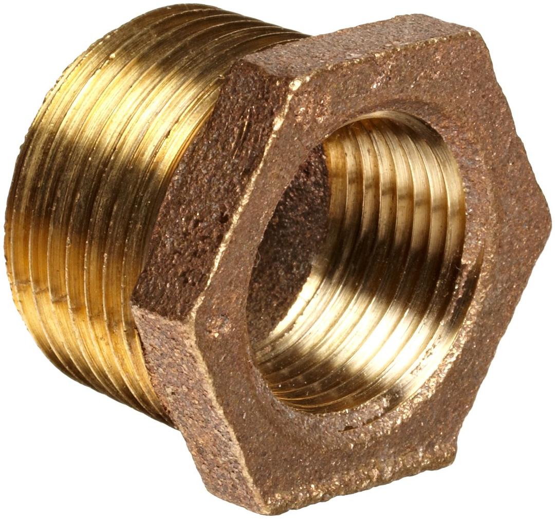 Anderson Metals-38110-2416 Brass Threaded Pipe Fitting, Hex Bushing, 1-1/2" Male x 1 " Female