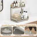 Under Sink Organizer Kitchen - Bathroom Organizers and Storage 2 Tier, Mute Pull Out Cabinet Organizer and Storage Shelves, Slide out Kitchen Organization with Track for Pantry, Grey (Double Layer)