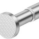 Shower Curtain Rod 41-73 Inch Tension Curtain Rod 1" Diameter Shower Rod Tension Rod Spring Curtain Rod Adjustable Curtain Rod Rust Proof Shower Rods for Bathroom Silver Curtain Rods No Drilling