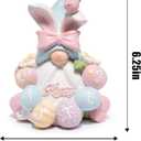 Hodao Easter Gnome Figurine, Resin Bunny Hat Gnome with Pastel Eggs & Bird, Hand-Painted Spring Tabletop Decor for Home, Shelf, Mantel, Tiered Tray, Easter Gift