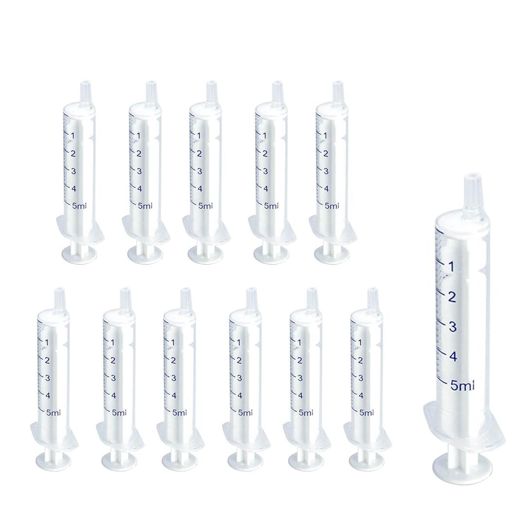 12 Pack 5 ml Syringe, luer slip syringe, without needle for Liquid refilling, DIY Crafts, Scientific Labs by Labfil