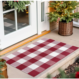 IOHOUZE Black White Striped Rug -27.5" X 43" Front Door Mats Outdoor,Washable Rug for Front Porch Decor,Spring Summer Welcome Mats Outdoor Indoor, Doormat for Farmhouse/Entryway/Home Entrance