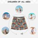 Boccsty Yellow Tractor Car Boys Swim Trunks Baby Kids Monster Truck Swimwear Summer Toddler Beach Board Shorts Bathing Suit M (M)