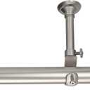 YunNephele Ceiling Curtain Rod 56-108 inch Nickel Brushed,Adjustable Metal Single Window Curtain Rods Set,1 inch diameter Hanging/Wall Mount Drapery Rod