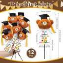 WinnerWhy 12 Sets Preschool Graduation Gifts Bear Bouquet with Card Mini Graduation Bears End of The School Gifts for Kids Students 2026 Grad Party Table Decor Keepsake Photo Props Vase Filler