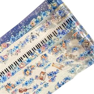 TIAMECH 6 Rolls Plants Symphony PET Tapes - Orchestra Echo Romance Design, Decorative Tape Stickers for Scrapbooking & Journaling, Junk Journal Supplies, and Ephemera