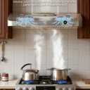JOCO 30 Inch Under Cabinet Range Hood, 900 CFM Stainless Steel Kitchen Vent Hood, 4-Speed Knob Control C01-30K, Size: 30''
