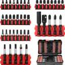42-Piece Impact Screwdriver Bits Set with Phillips, Magnetic S2 Steel Phillips/Slotted/Square/Torx Insert Power Bits Tips, Impact Bit Holder with Black Storage Box Case