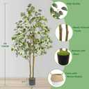 Warmplants Artificial Eucalyptus Tree, 5ft Tall Fake Eucalyptus Plant with Woven Basket, 60'' Silk Leaves Faux Tree for Indoor Home Office Livingroom Garden Floor Dcor