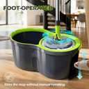 Spin Mop Bucket System,Masthome Pedal Spin Mop and Bucket with Wringer Set,EasyWring Microfiber Mop with 3 Mop Pads,360Spinning Floor Cleaning System - Home & Office Suitable